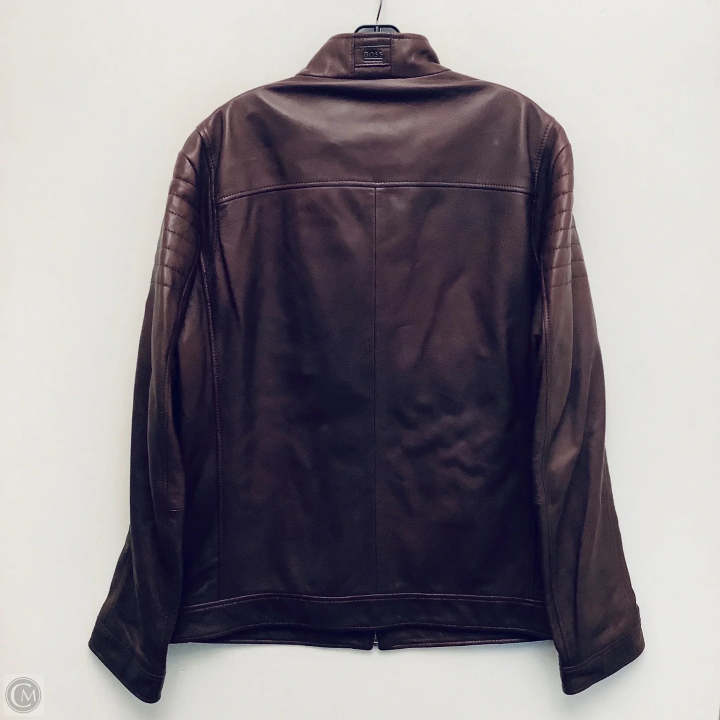 Jacket Moto Leather By Hugo Boss In Brown, Size: L