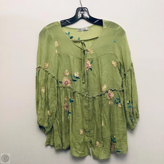Top Long Sleeve By Clothes Mentor In Green, Size: M