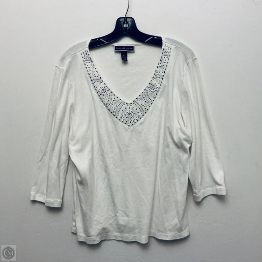 Top Long Sleeve By Karen Scott In White, Size: Xl