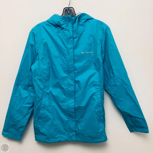 Jacket Windbreaker By Columbia In Blue, Size: S