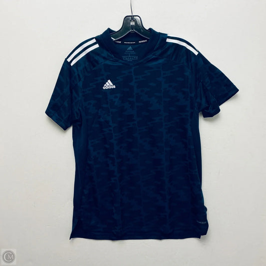 Athletic Top Short Sleeve By Adidas In Blue, Size: L
