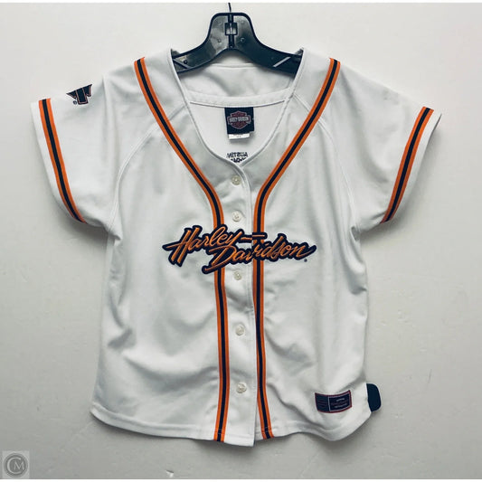 Top Short Sleeve By Harley Davidson In White, Size: M