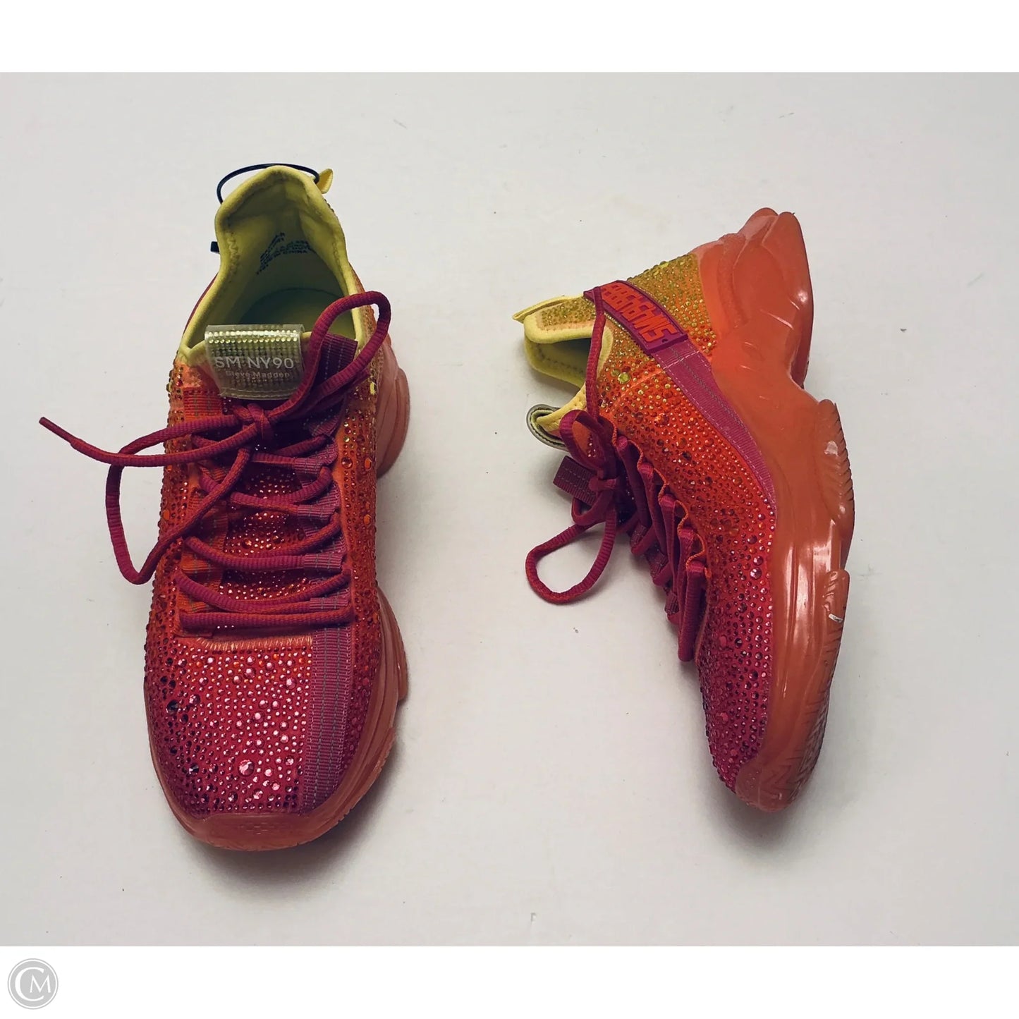 Shoes Sneakers By Steve Madden In Pink & Yellow, Size: 10