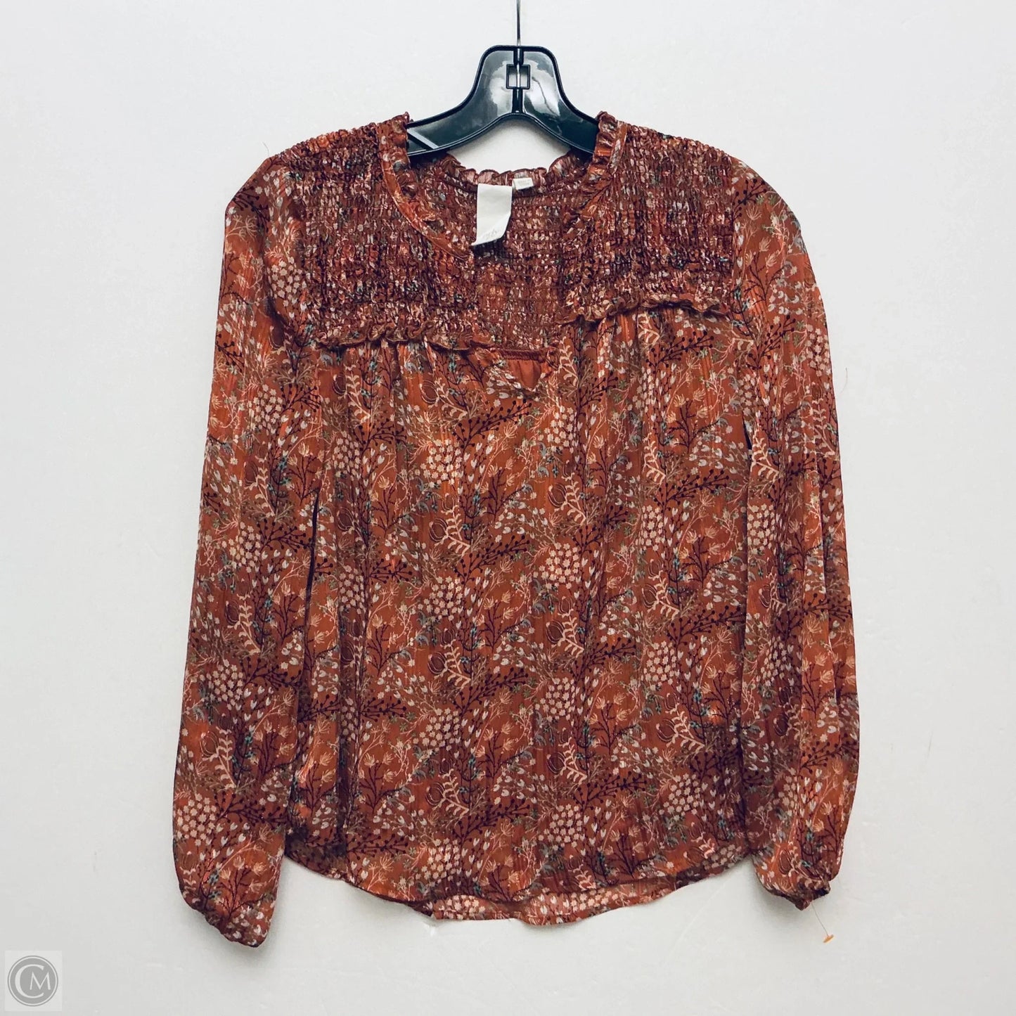 Top Long Sleeve By Ady P In Orange, Size: S