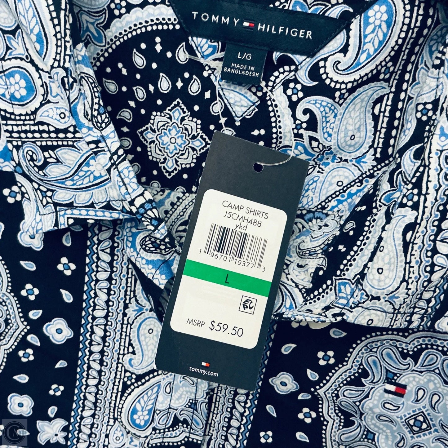 Top Short Sleeve By Tommy Hilfiger In Blue, Size: L