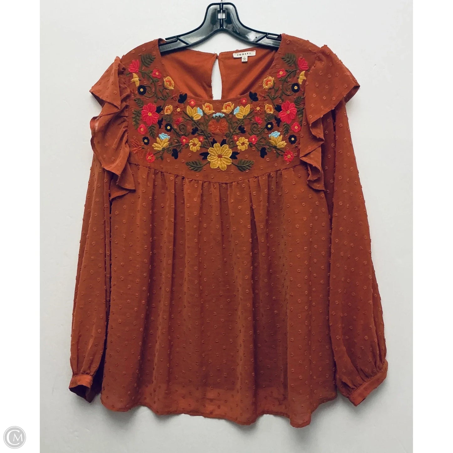 Top Long Sleeve By Jodifl In Orange, Size: L