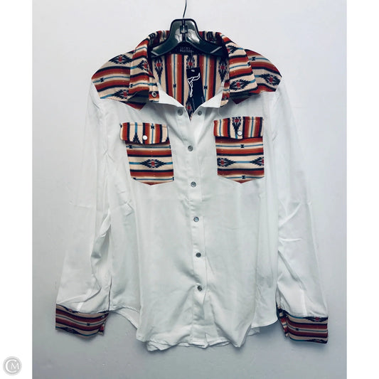 Top Long Sleeve By Lucky & Blessed In White, Size: L