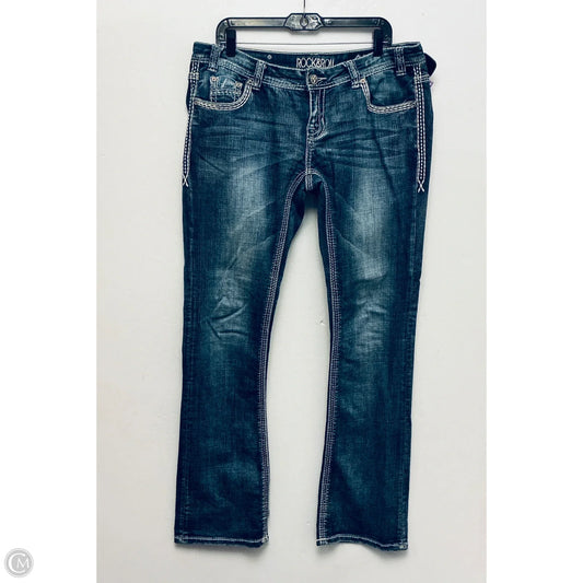 Jeans Boot Cut By Rock & Roll In Blue Denim, Size: 16