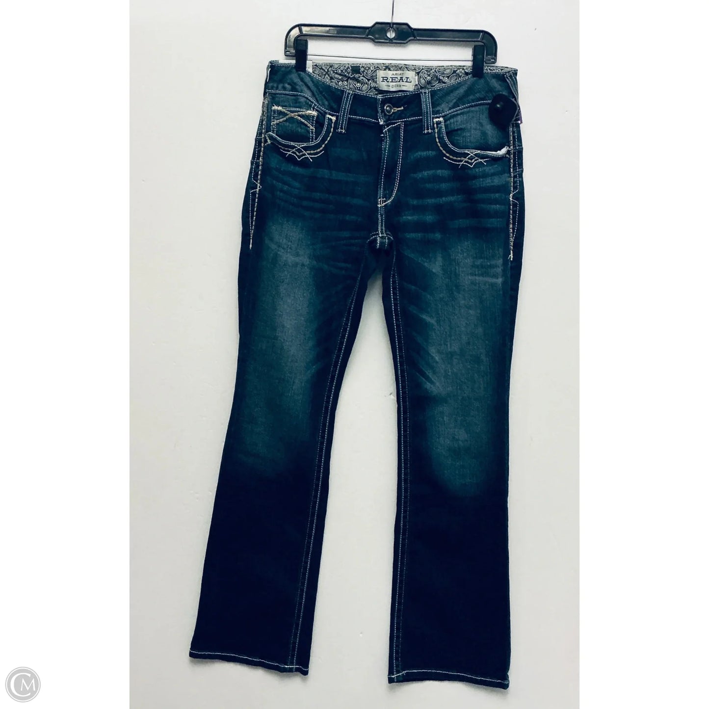 Jeans Boot Cut By Ariat In Blue Denim, Size: 16