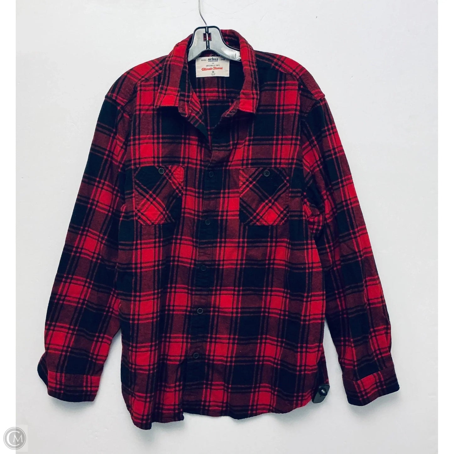 Top Long Sleeve Basic By Clothes Mentor In Plaid Pattern, Size: Xxl