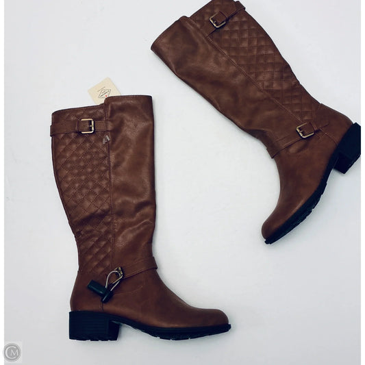 Boots Mid-calf Flats By St Johns Bay In Brown, Size: 9.5