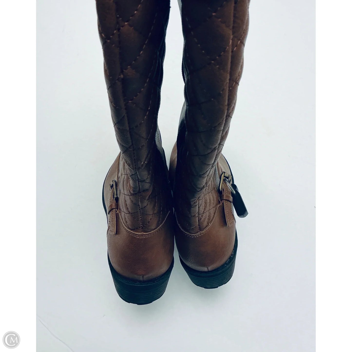 Boots Mid-calf Flats By St Johns Bay In Brown, Size: 9.5