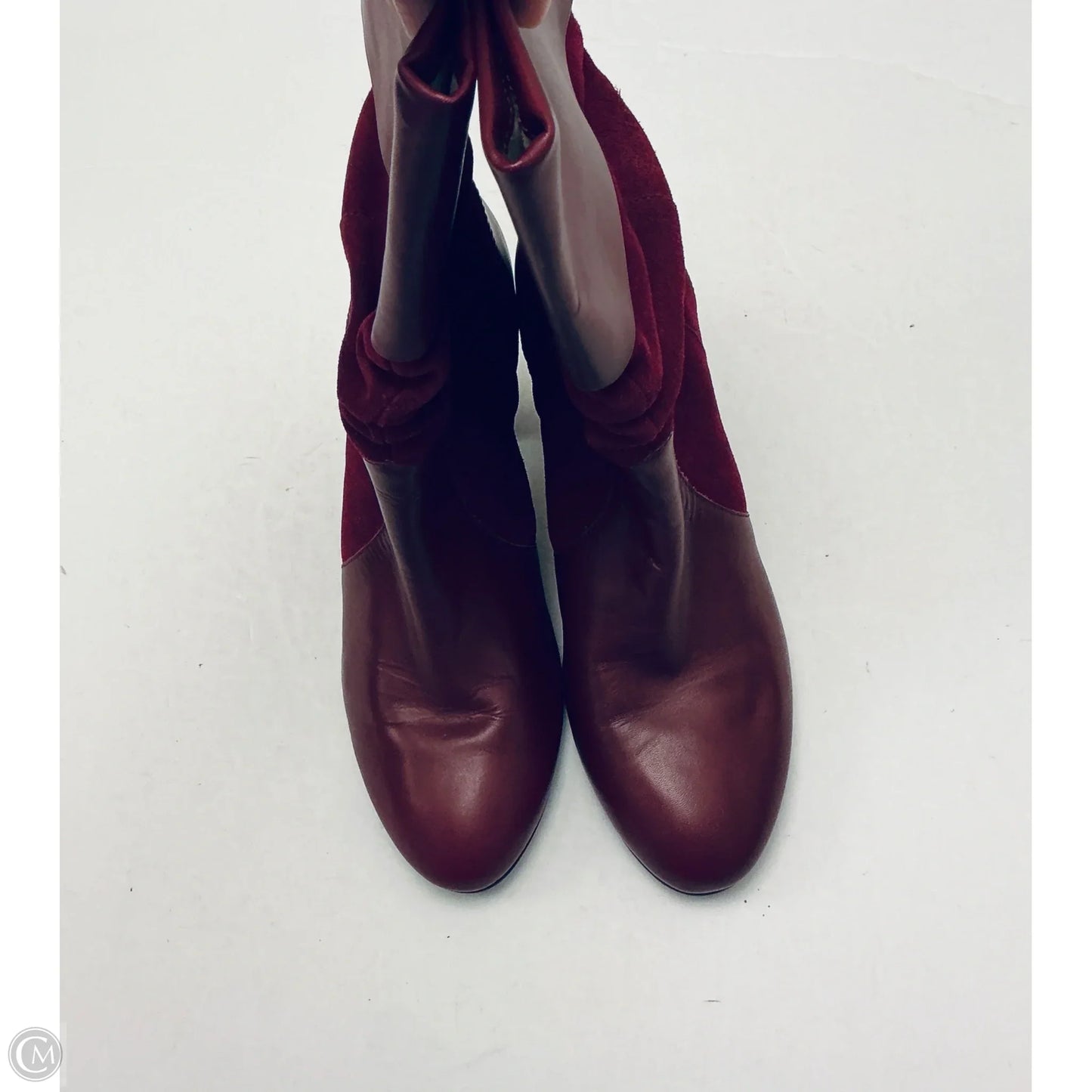 Boots Ankle Heels By Clothes Mentor In Red, Size: 11