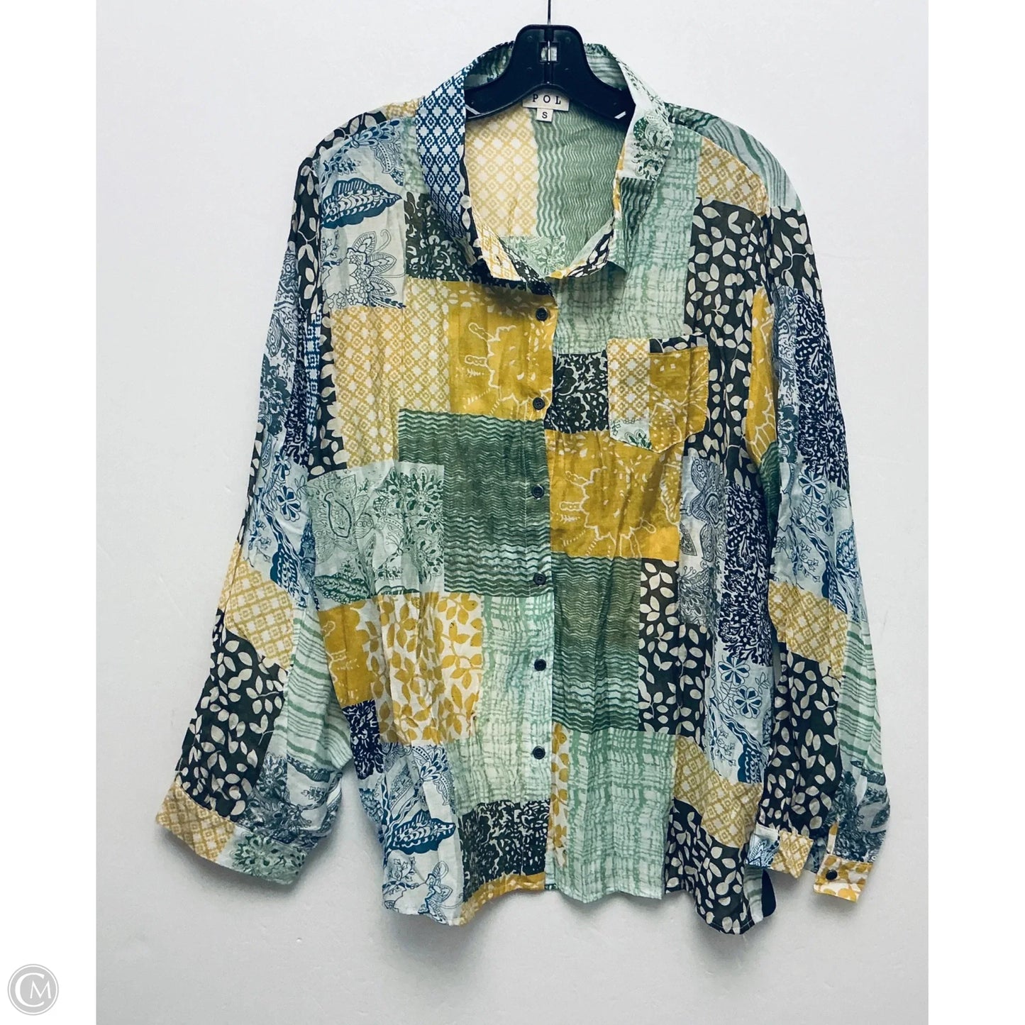 Top Long Sleeve By Pol In Multi-colored, Size: S