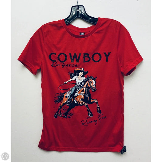 Top Short Sleeve Basic By Shein In Red, Size: Xs