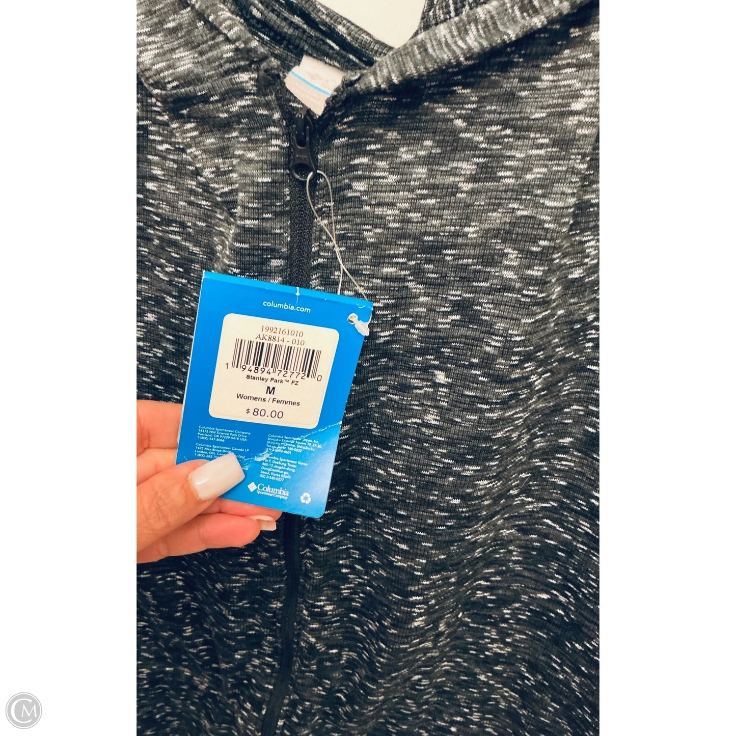 Athletic Top Long Sleeve Hoodie By Columbia In Black, Size: M