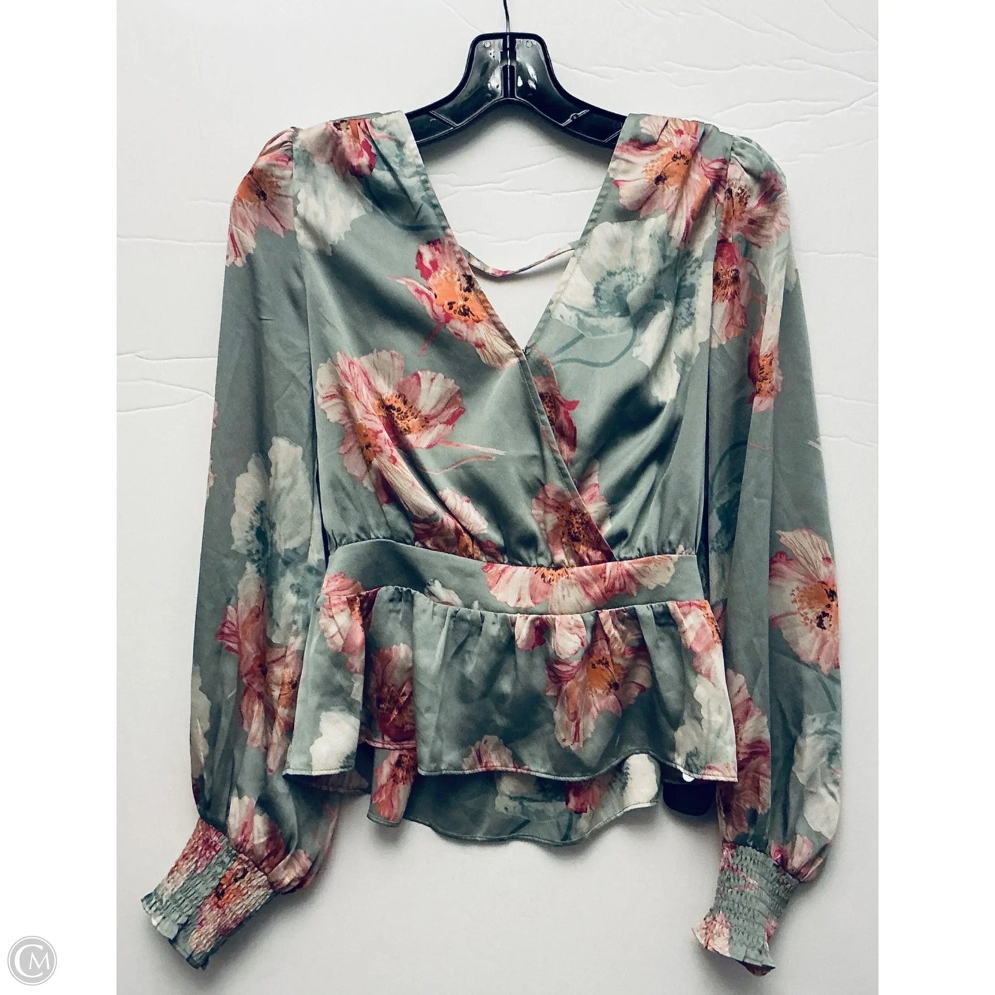 Top Long Sleeve By Express In Grey & Pink, Size: S