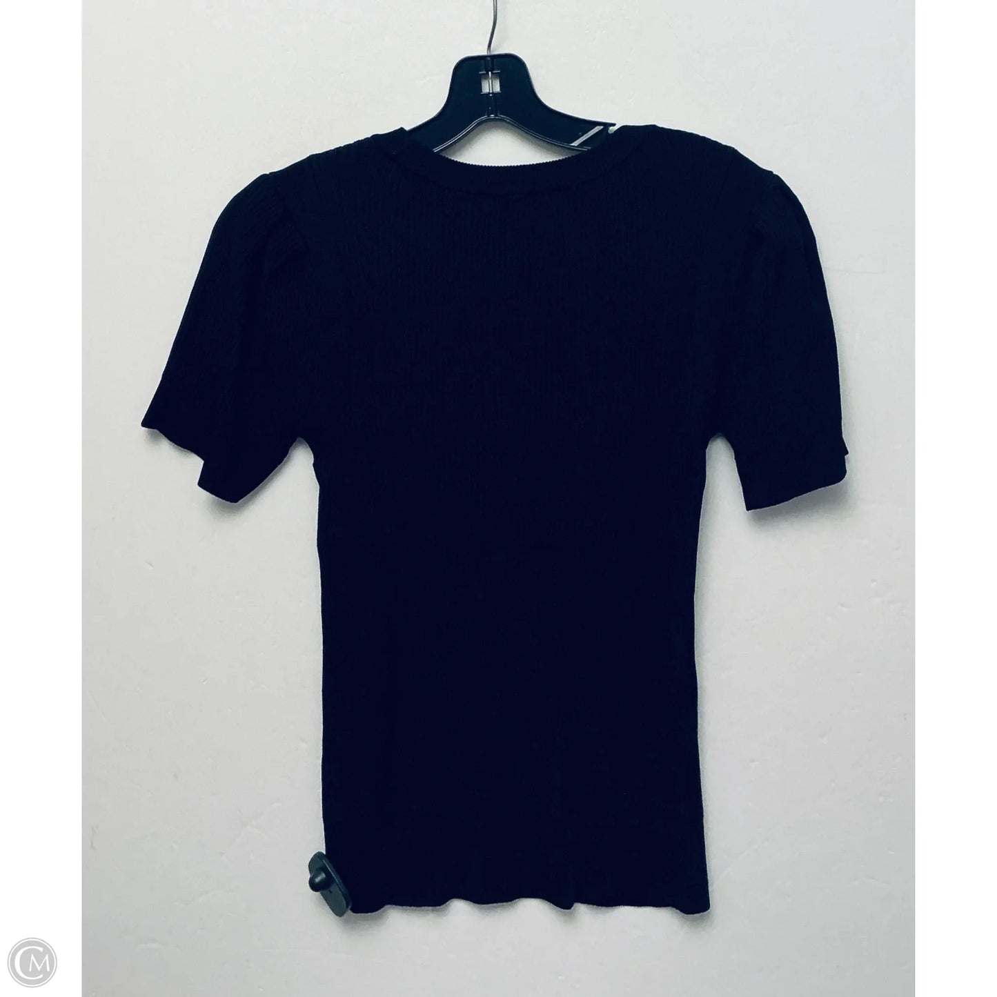 Top Short Sleeve Designer By Karl Lagerfeld In Black, Size: M