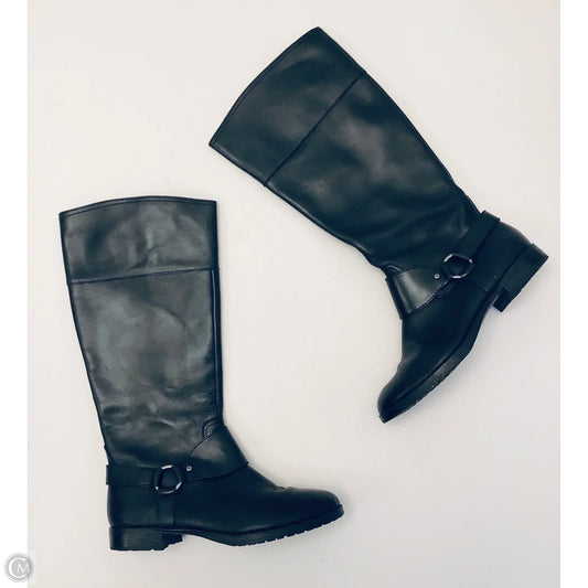 Boots Knee Heels By Lauren By Ralph Lauren In Black, Size: 9.5