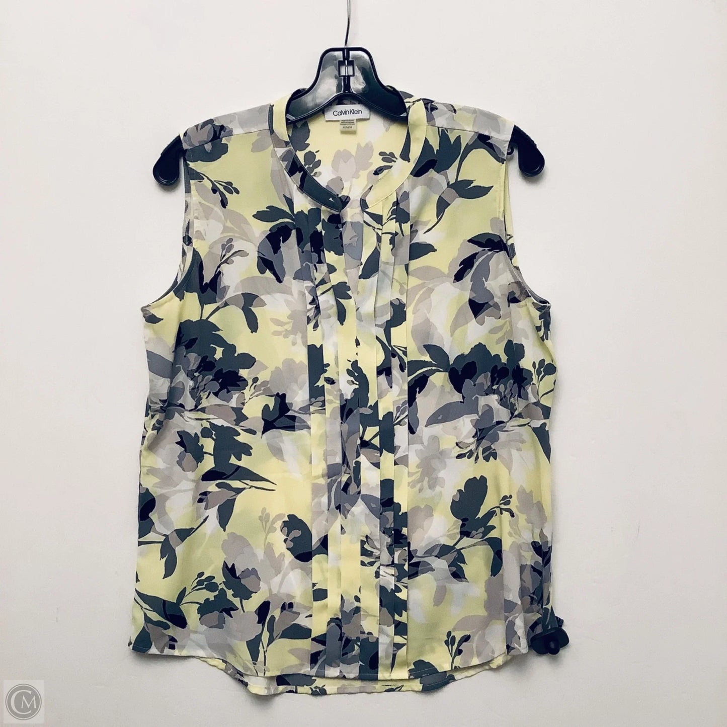 Top Sleeveless By Calvin Klein In Floral Print, Size: M