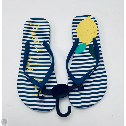 Sandals Flip Flops By Joules In Striped Pattern, Size: 8