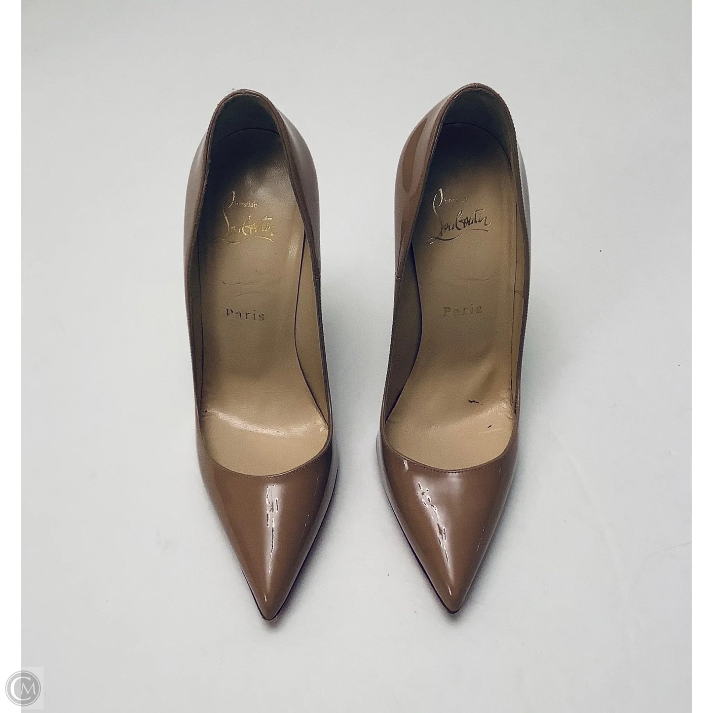 Shoes Luxury Designer By Christian Louboutin In Tan, Size: 7