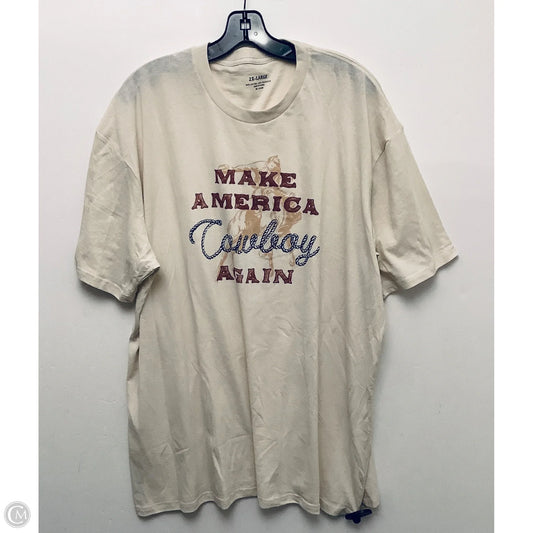 Top Short Sleeve By Cmf In Cream, Size: 2x