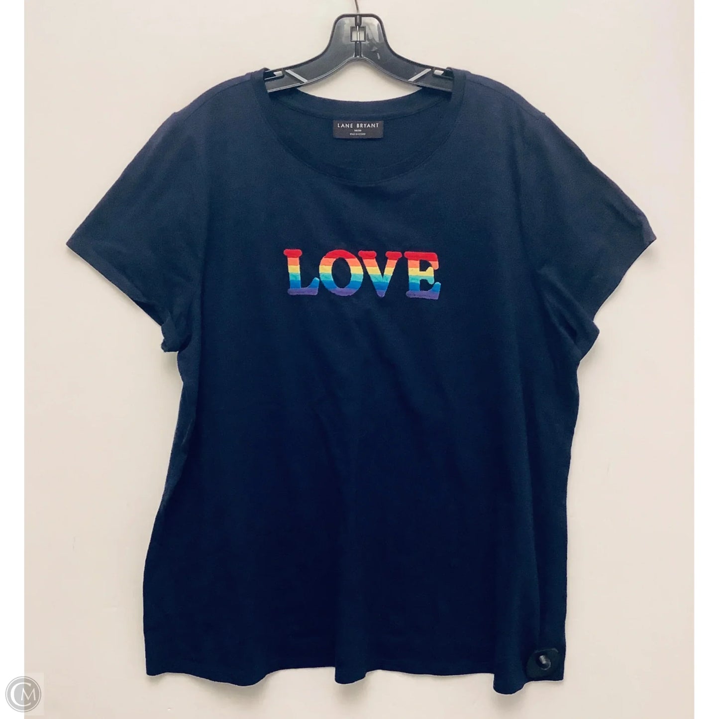 Top Short Sleeve By Lane Bryant In Navy, Size: Xxl