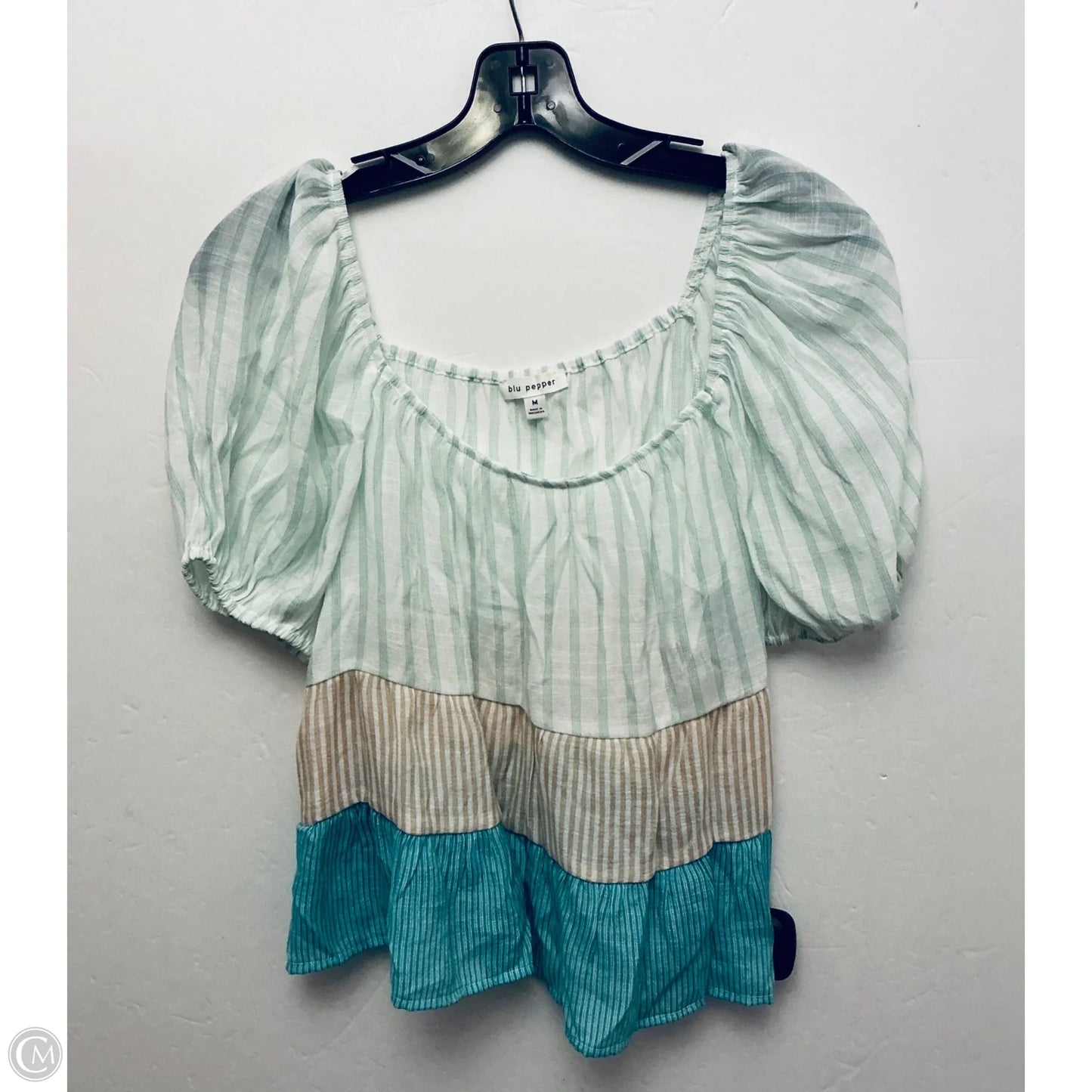 Top Short Sleeve By Blu Pepper In Multi-colored, Size: M