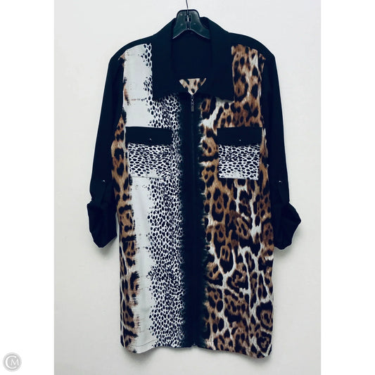 Top Long Sleeve By Alberto Makali In Animal Print, Size: Xl
