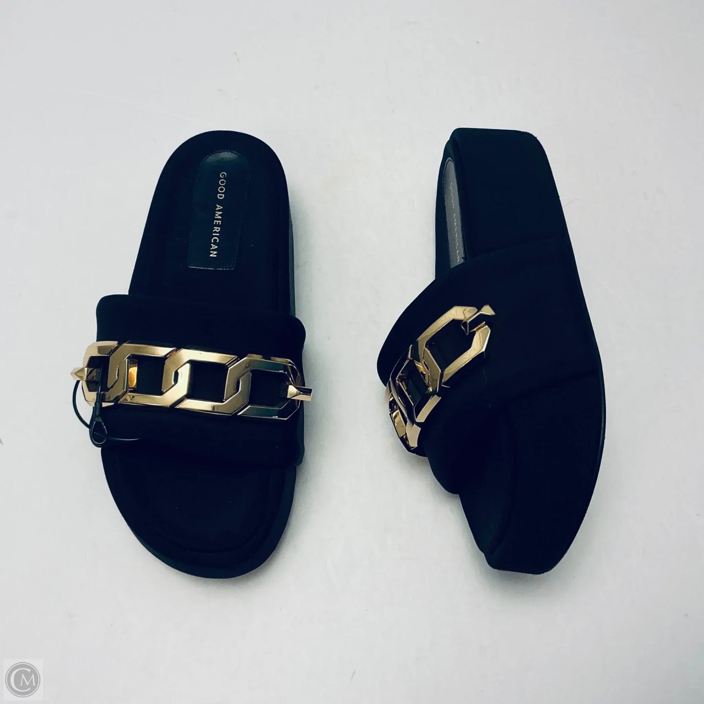 Sandals Heels Wedge By Good American In Black, Size: 8.5