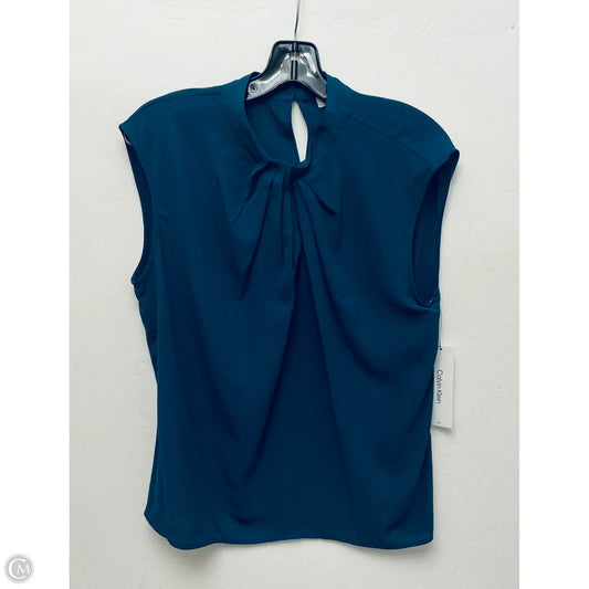 Top Sleeveless By Calvin Klein In Teal, Size: M
