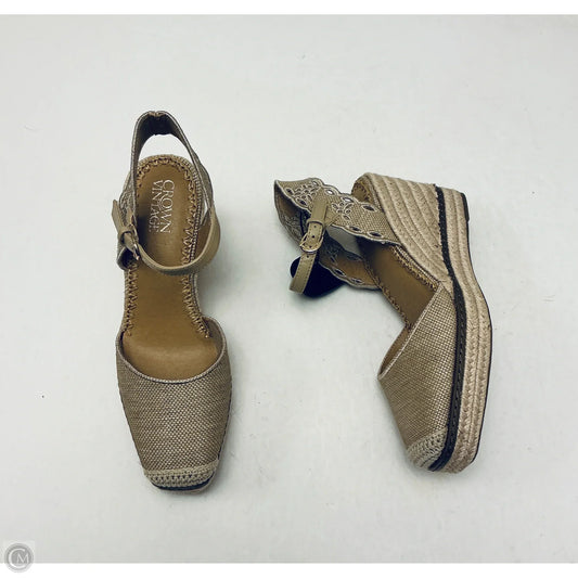 Sandals Heels Platform By Crown Vintage In Tan, Size: 7.5