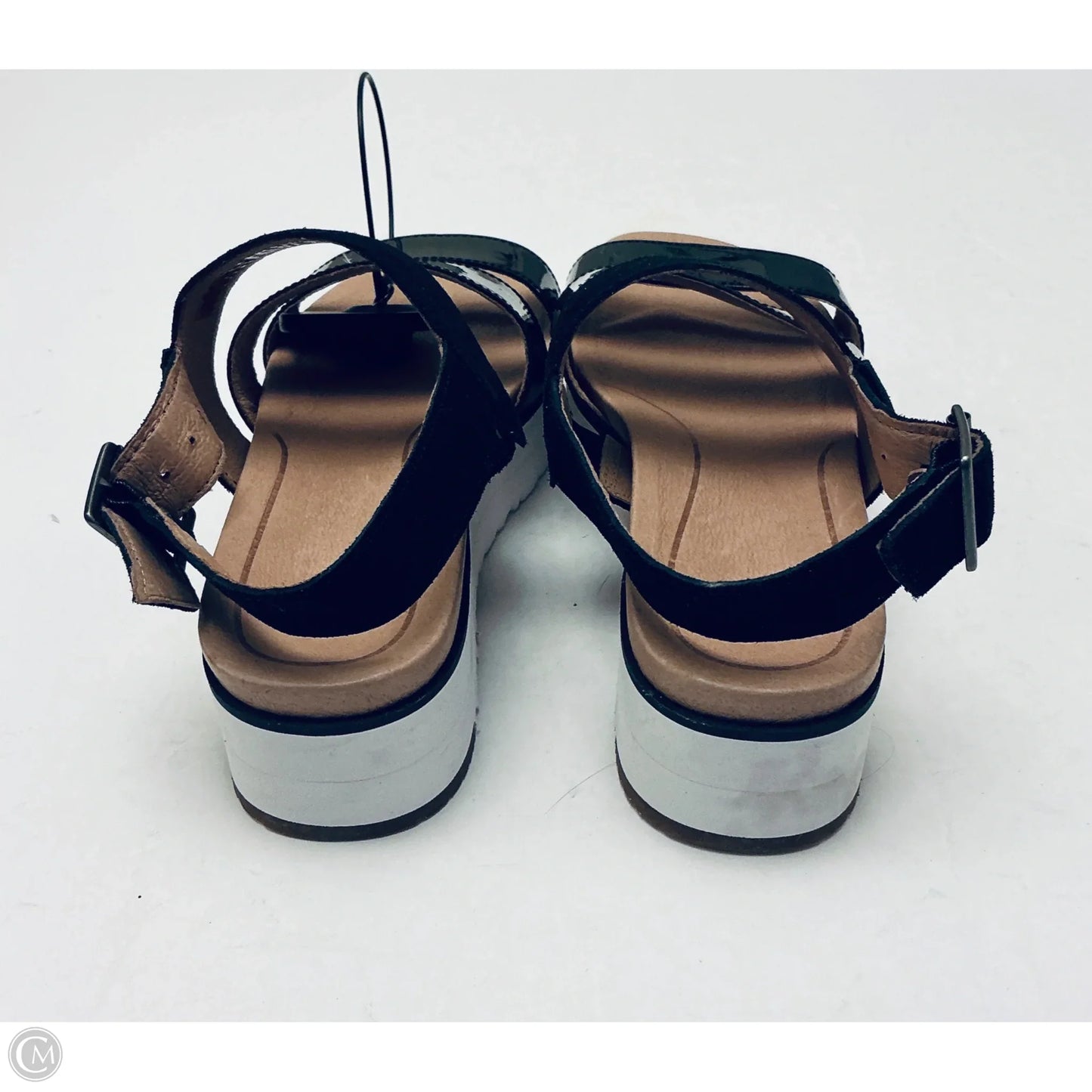 Sandals Designer By Ugg In Black & White, Size: 5.5