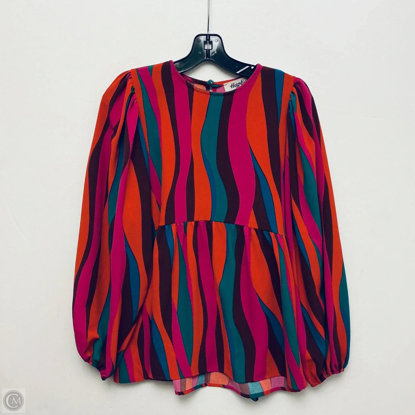 Top Long Sleeve By Haptics In Striped Pattern, Size: S