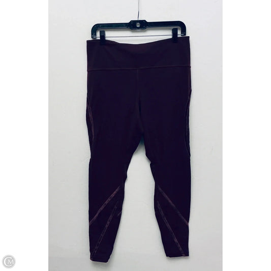Athletic Leggings By Lululemon In Maroon, Size: 12