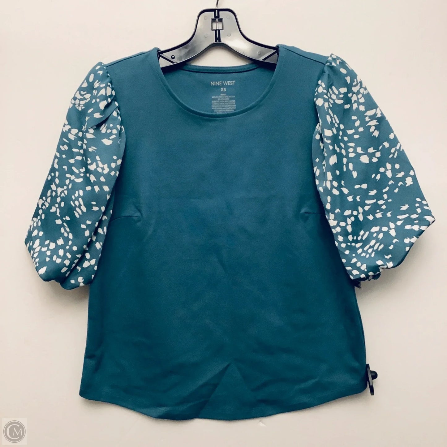 Top Short Sleeve By Nine West In Aqua, Size: S