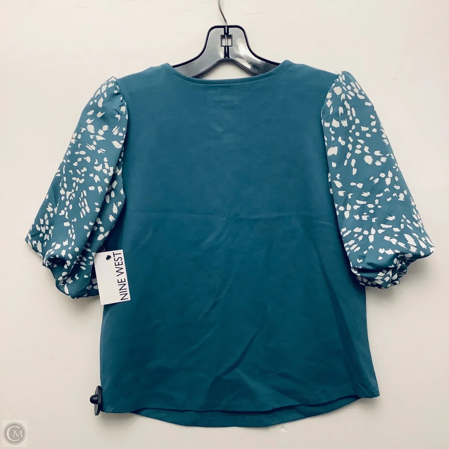 Top Short Sleeve By Nine West In Aqua, Size: S