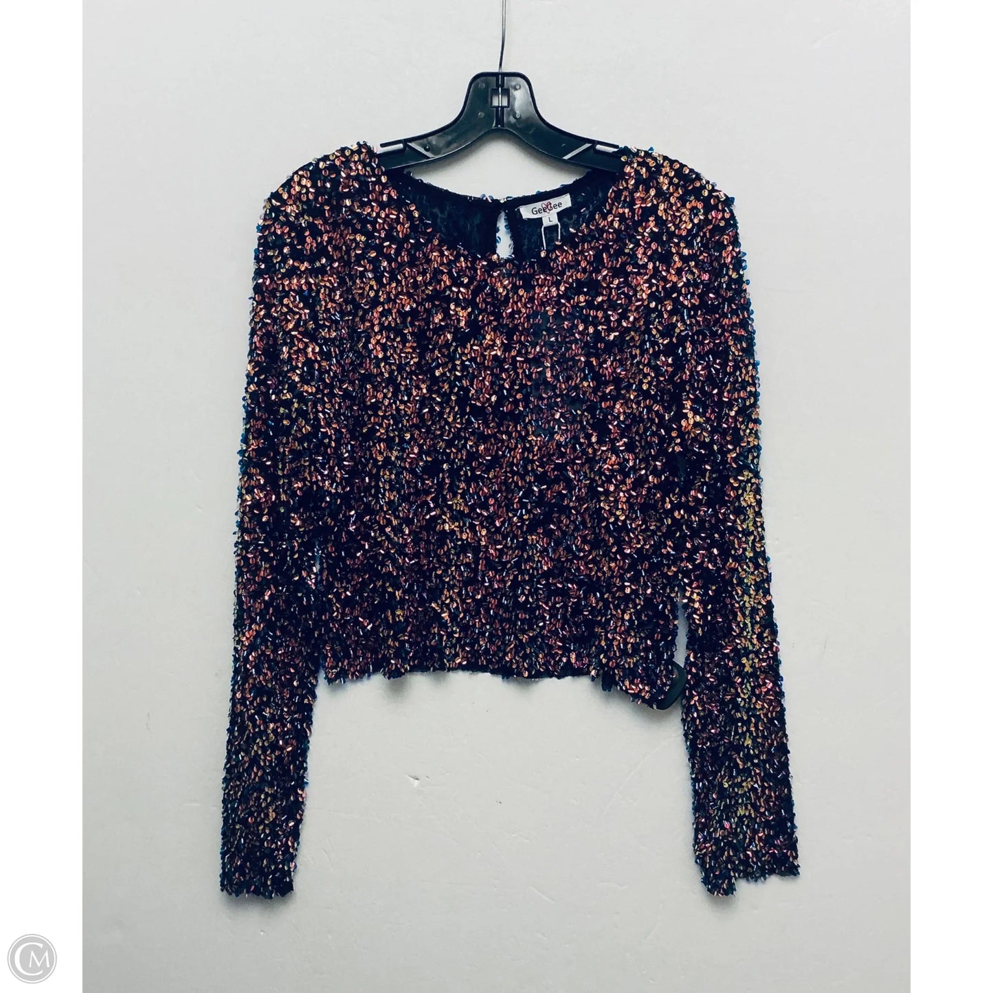 Top Long Sleeve By Geegee In Multi-colored, Size: L
