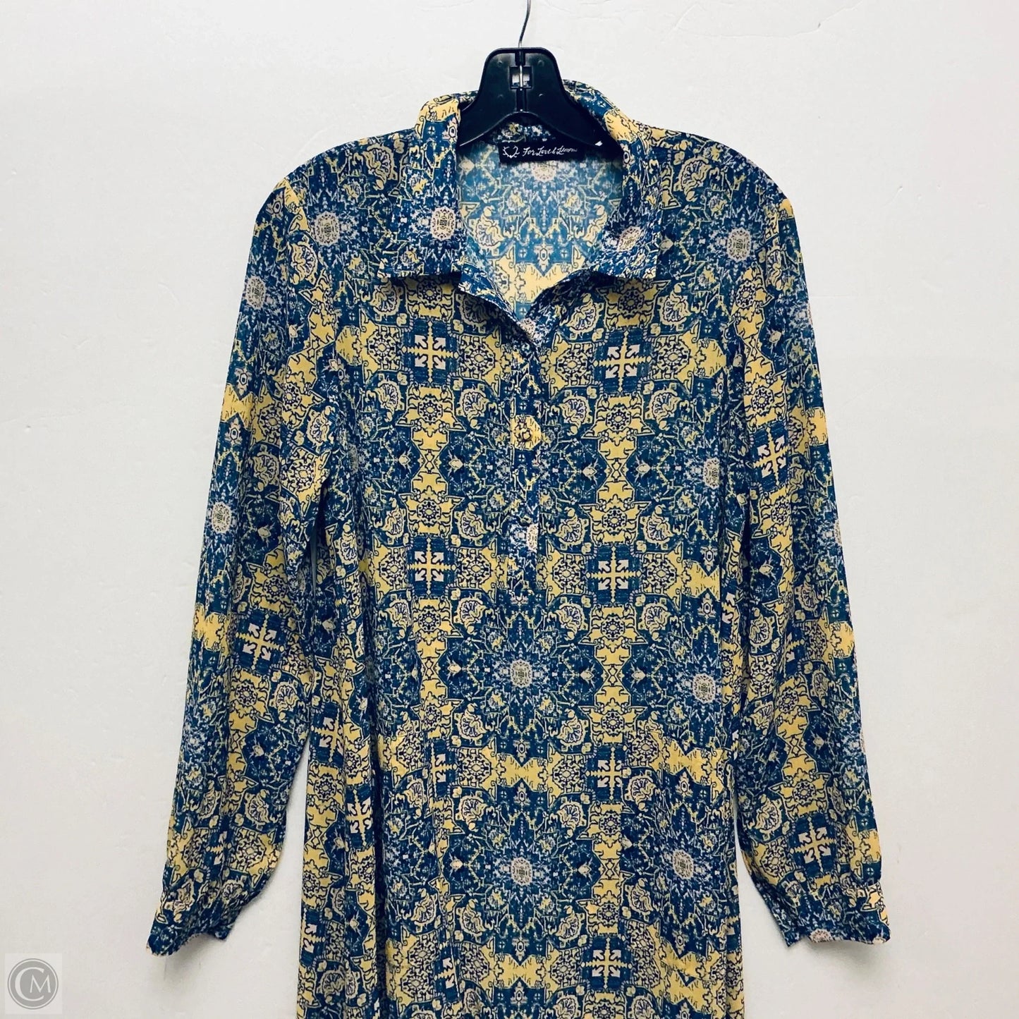 Dress Casual Maxi By For Love & Lemons In Blue & Yellow, Size: Xl