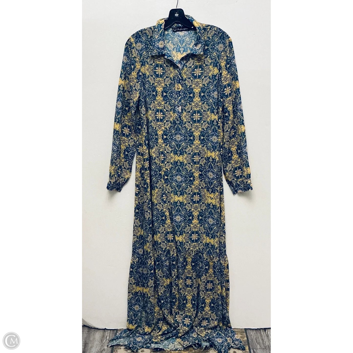 Dress Casual Maxi By For Love & Lemons In Blue & Yellow, Size: Xl