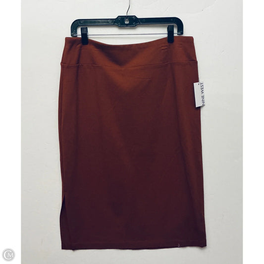 Skirt Midi By Nine West In Orange, Size: L