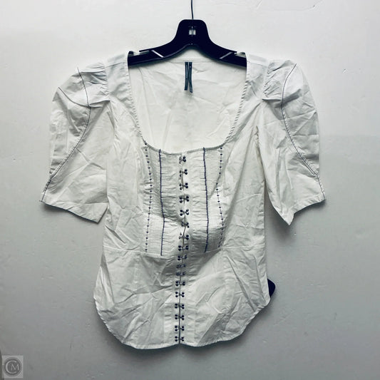 Top Short Sleeve By Anthropologie In White, Size: Xs