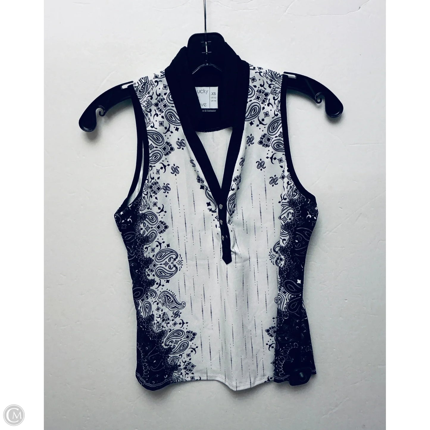 Top Sleeveless By Lucky In Love In Black, Size: Xs