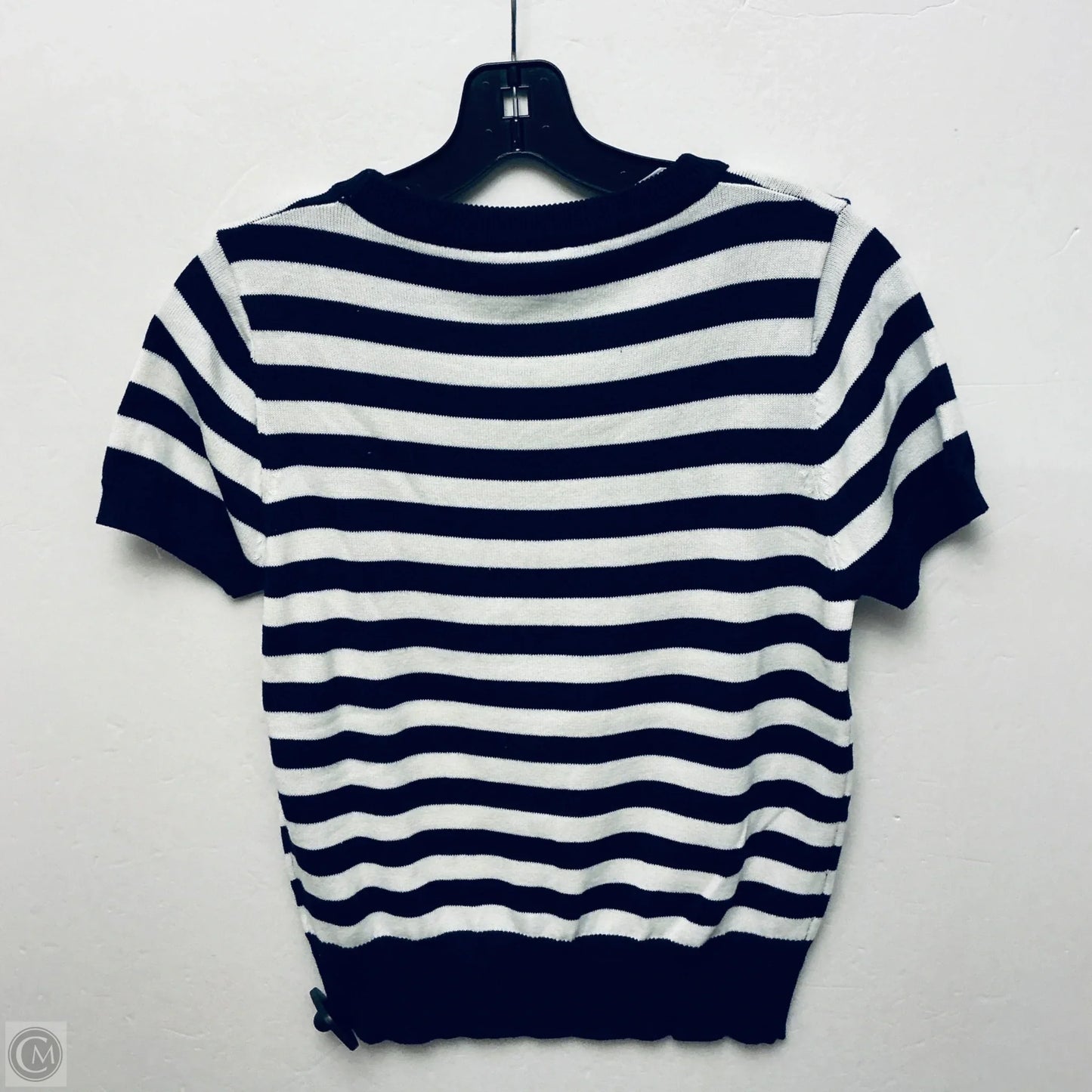 Top Short Sleeve By Le Lis In Blue & White, Size: Xs