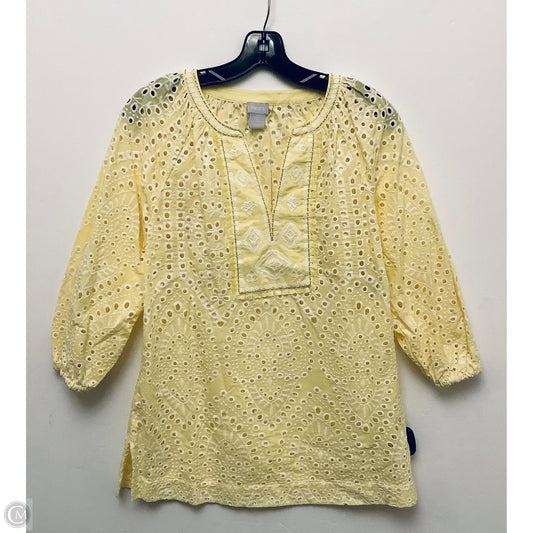 Top Long Sleeve By Chicos In Yellow, Size: S