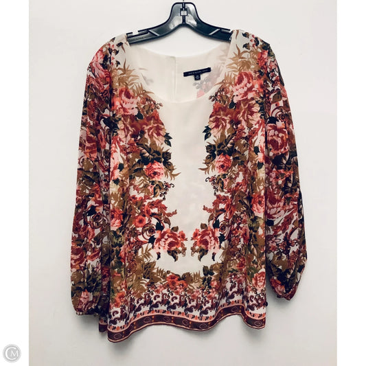 Top Long Sleeve By Zac And Rachel In Floral Print, Size: 2x