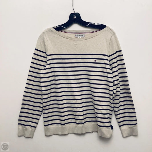 Sweater By Tommy Hilfiger In Striped Pattern, Size: L