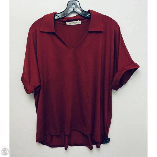 Top Short Sleeve By Cmc In Maroon, Size: M