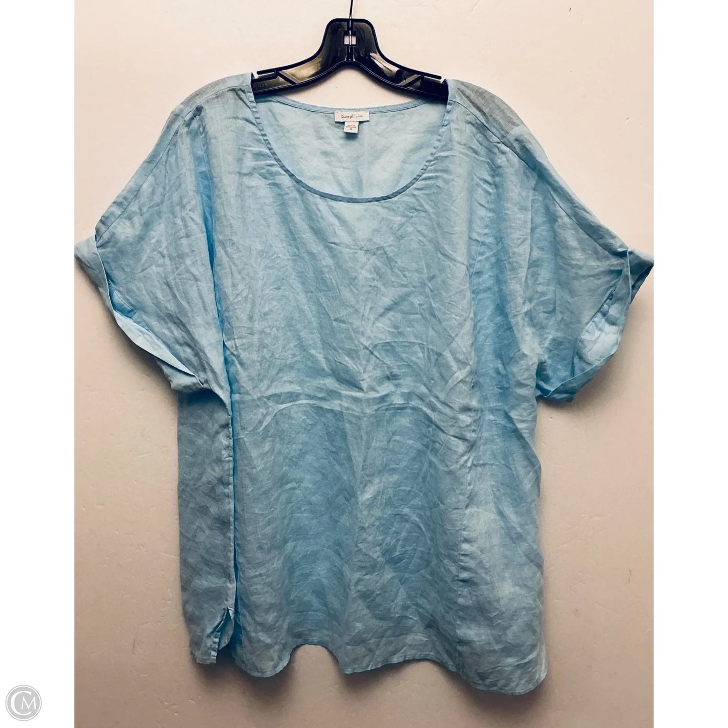 Top Short Sleeve By Pure Jill In Blue, Size: 2x
